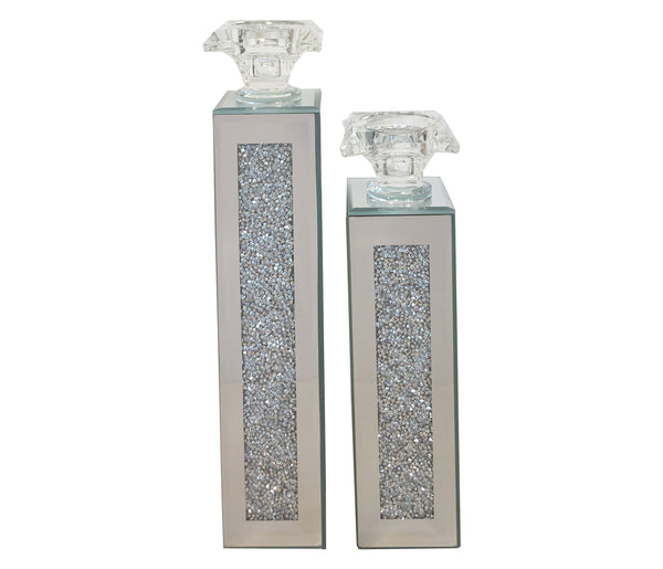Crystal Crushed Candle Holder - 2 Sizes Available