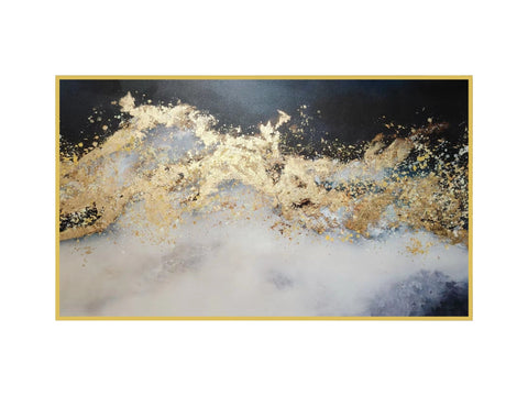 Gold Atlantic Framed Canvas Wall Art - X Large