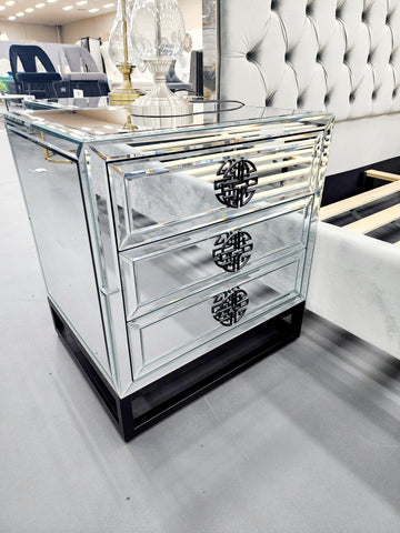 Athens Mirrored Bed Side table