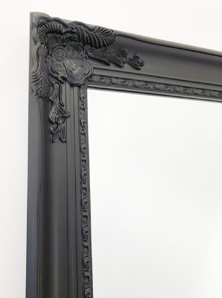 French Provincial Ornate Mirror - Black - X Large 100cm x 190cm