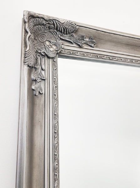 French Provincial Ornate Mirror - Antique Silver - X-Large 100cm x 190cm