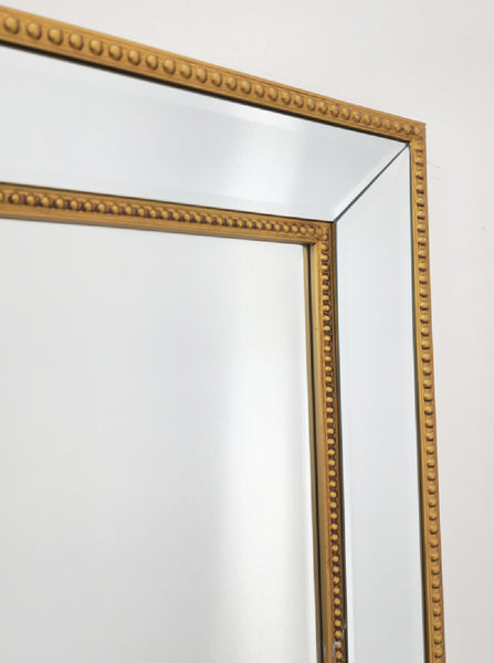 Gold Beaded Framed Mirror - Rectangle 80cm x 110cm