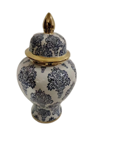 Damask Ceramic Jar Urn Blue - 2 sizes available