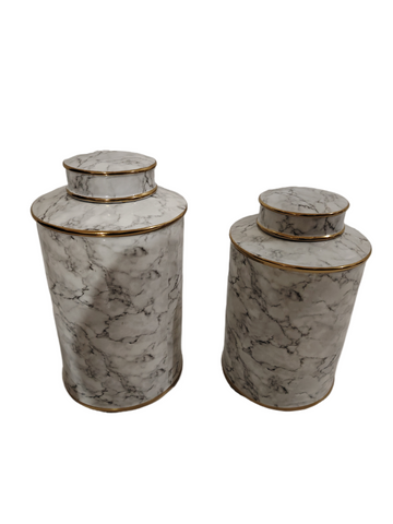 Carrara Ceramic Canister - 2 Sizes Available