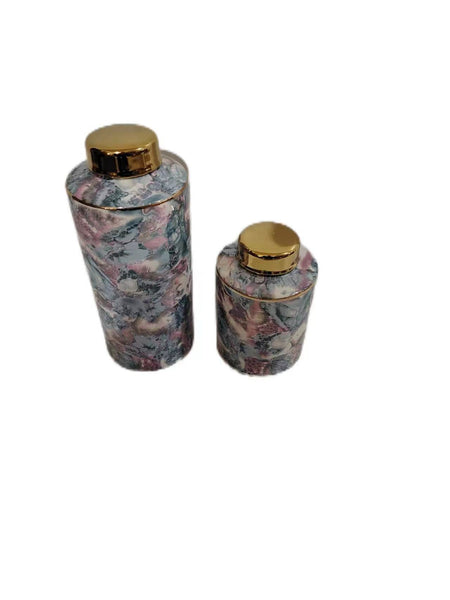 Blossom Marble Ceramic Canister - 2 Sizes Available