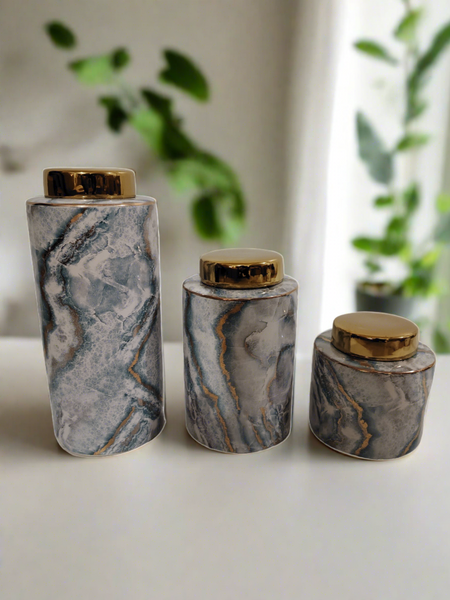 Atlantic Marble Ceramic Canister - 3 Sizes Available