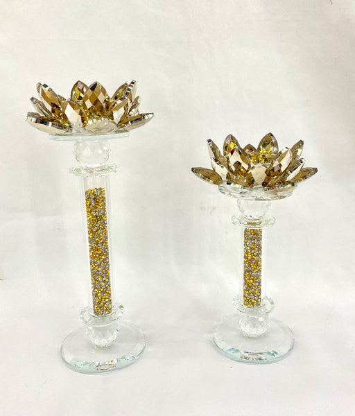 Flower Crystal Candle Holder - 2 Sizes Available