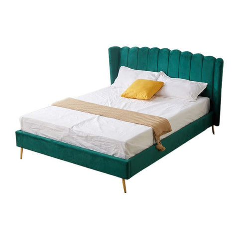 PRE ORDER Vienna Velvet Bed - Peacock Green