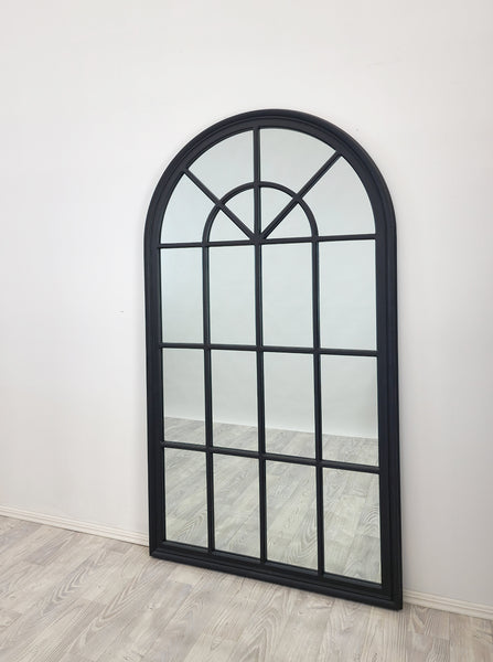 X-Large Window Style Mirror - Black Arch 100 CM x 180 CM