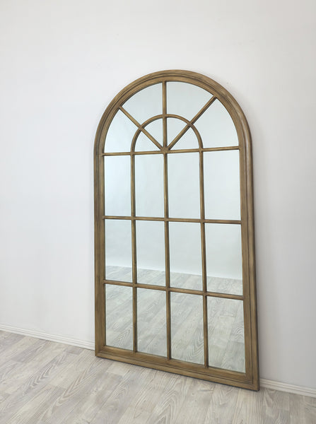 CLEARANCE - X-Large Window Style Mirror - Taupe Arch 100 CM x 180 CM