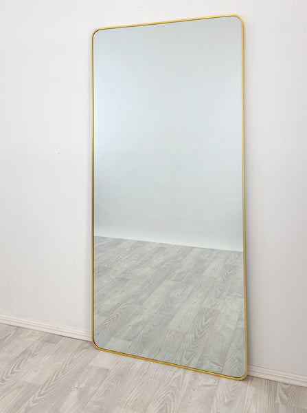 Gold Metal Rectanlge Mirror  - X Large 100cm x 200cm