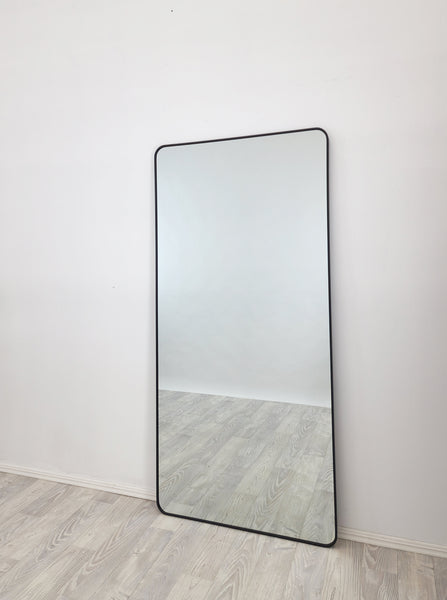 Black Metal Rectangle Mirror - Medium 80cm x 170cm