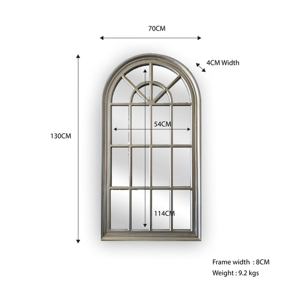 Window Style Mirror - Champagne Arch 70 CM x 130 CM