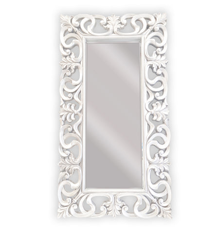 CLEARANCE - LUX Boroque Mirror - Gloss White 91cm x 167cm