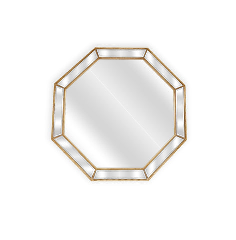 CLEARANCE - Gold Beaded Framed Mirror - Octagon - 90cm x 90cm