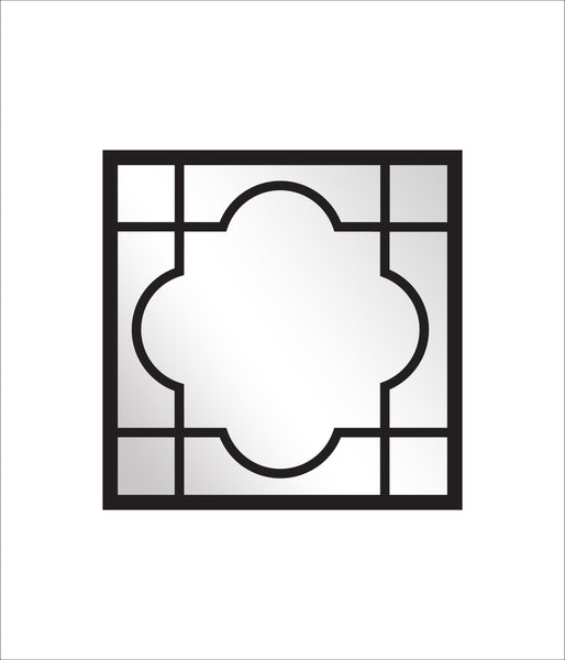 Window Style Mirror -  Black Square 75cm x 75cm