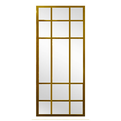 CLEARANCE - Window Style Mirror Full Length -  Gold 80 CM x 180 CM